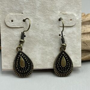 Elegant Brass Teardrop Earrings